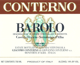 Barolo Cascina Francia 1996  Giacomo Conterno