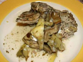 Capretto con i carciofi - Kid goat with artichokes